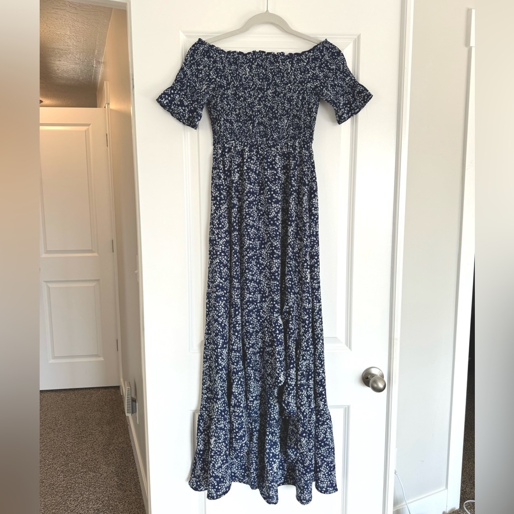 Floral Print Off-The-Shoulder Dress